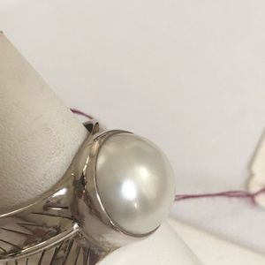 Sterling silver, Mabe pearl ring